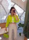 NEON YEŞİL YARASA KOL GÖMLEK 
