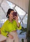 NEON YEŞİL YARASA KOL GÖMLEK 