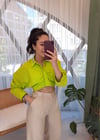 NEON YEŞİL YARASA KOL GÖMLEK 