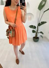 ORANGE 1351 KETEN ELBİSE