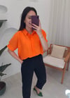 ORANGE ARKASI DÜĞME DETAY GÖMLEK