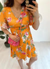 ORANJ 5635 ÇİÇEKLİ ELBİSE 