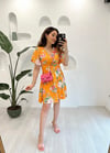 ORANJ 5635 ÇİÇEKLİ ELBİSE 