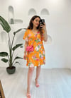 ORANJ 5635 ÇİÇEKLİ ELBİSE 