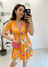 ORANJ 5635 ÇİÇEKLİ ELBİSE 