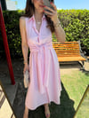 PEMBE 0012 BEL BAĞLAMALI ELBİSE 