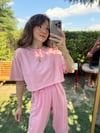 PEMBE 0057 ŞALVAR TSHİRT TAKIM 