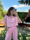 PEMBE 0057 ŞALVAR TSHİRT TAKIM 