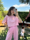 PEMBE 0057 ŞALVAR TSHİRT TAKIM 