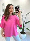 PEMBE 0292 KALP ÜNLEM BASKI TSHİRT