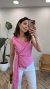 PEMBE 0631 SIFIR KOL BLUZ