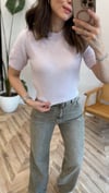PEMBE 0703 PULLU KISA KOL TRİKO 