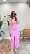 PEMBE 0758 STRAPLEZ ELBİSE