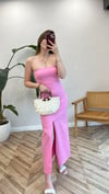 PEMBE 0758 STRAPLEZ ELBİSE
