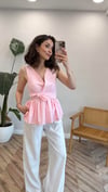 PEMBE 1004 ÖNDEN BAĞLAMA BLUZ 