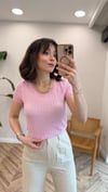 PEMBE 10730 AJURLU FİYONK DTY TRİKO BLUZ 