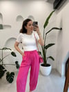 PEMBE 1147 KETEN PANTOLON