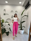 PEMBE 1147 KETEN PANTOLON