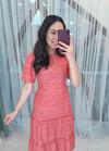 PEMBE 1295 DESENLİ ELBİSE 