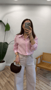 PEMBE 1366 ÇİZGİLİ GÖMLEK 