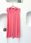 PEMBE 1373 KOLLARI FIRFIRLI ELBİSE