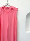 PEMBE 1373 KOLLARI FIRFIRLI ELBİSE