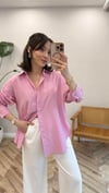PEMBE 1478 OVERSİZE GÖMLEK 