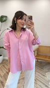 PEMBE 1478 OVERSİZE GÖMLEK 