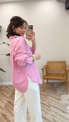 PEMBE 1478 OVERSİZE GÖMLEK 