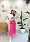PEMBE 26471 PİLİSELİ ŞİFON ETEK 