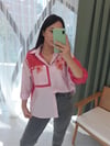 PEMBE 3111 İŞLEMELİ GÖMLEK