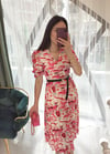 PEMBE 4230 PİLİSELİ ELBİSE 
