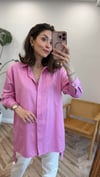PEMBE 4345  DÜĞME DETAY GÖMLEK 