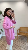 PEMBE 4345  DÜĞME DETAY GÖMLEK 