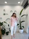 PEMBE 4365 NAKIŞ DETAYLI ÇİZGİLİ GÖMLEK 