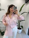 PEMBE 4365 NAKIŞ DETAYLI ÇİZGİLİ GÖMLEK 