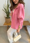 PEMBE 4612 OMZU DÜŞÜK OVERSİZE GÖMLEK