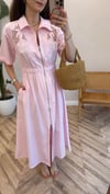 PEMBE 4800 NAKIŞ DETAY ELBİSE 