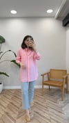 PEMBE 4825 BROŞLU TENSEL GÖMLEK