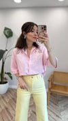 PEMBE 4830 İŞLEMELİ GÖMLEK