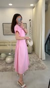 PEMBE 4863 ÇİZGİLİ ELBİSE