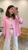 PEMBE 4907 OVERSİZE GÖMLEK 