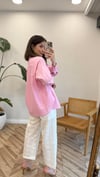 PEMBE 4907 OVERSİZE GÖMLEK 