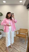 PEMBE 4907 OVERSİZE GÖMLEK 