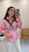 PEMBE 5803 ŞAL DETAY GÖMLEK 