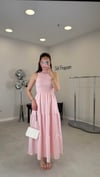 PEMBE 6070 GİPELİ PÖTİKARE ELBİSE 