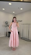 PEMBE 6070 GİPELİ PÖTİKARE ELBİSE 