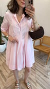 PEMBE 6441 PİLELİ  ELBİSE 