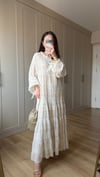 PEMBE 6762 BÜZGÜ DETAY DESENLİ ELBİSE
