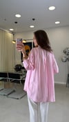 PEMBE 6944 KETEN GÖRÜNÜMLÜ GÖMLEK